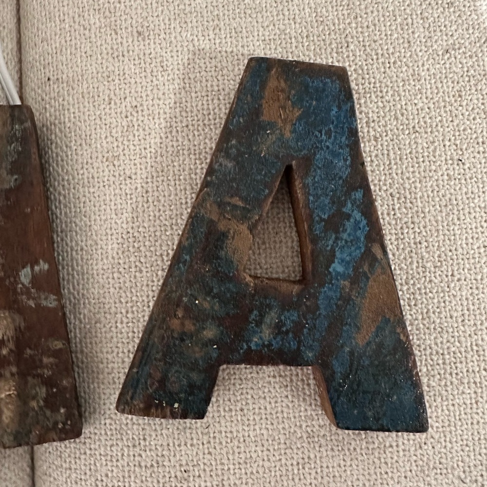 Solid Wood Rustic Letter Set - "Emma" - Picture 4 of 5